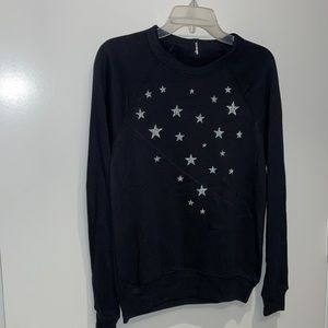 Bandier crewneck light sweater. Swarovski crystal star design. Size XS